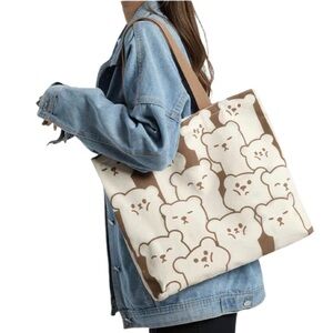 NWT Modern Bear Graphic Print Reusable Tote